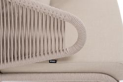 "Милан" кресло плетеное из роупа, каркас алюминий белый муар, роуп бежевый круглый, ткань бежевая 15052