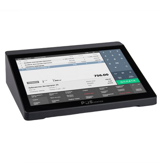 Компактный сенсорный POS-терминал POScenter Prime (10.1&quot; емкостной, Intel Apollo Lake J3355, 2.0 GHz; RAM4Gb; eMMC64; без АКБ; Wi-Fi; BT; 2*USB 3.0; 2*USB 2.0; 1*RS232; 1*HDMI; 1* LAN, блок питания 12V2A, Vesa 75х75) без ОС