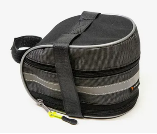 Сумка велосипедная TRIX, крепление под седло, большая, 17х11х10см, водонепроницаемая, светоотражающие вставки, серая вс065.017.1.0