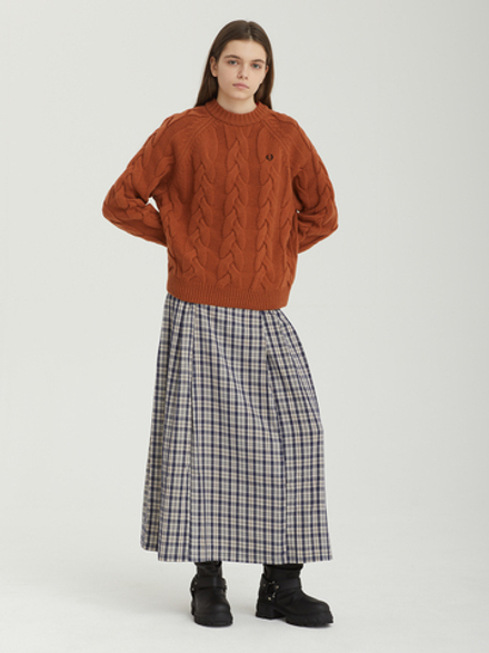 Женский Свитер Cable Knit Mock Neck