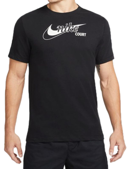 Мужская теннисная футболка Nike Court Dri-Fit Swoosh Men's Tennis T-Shirt - black