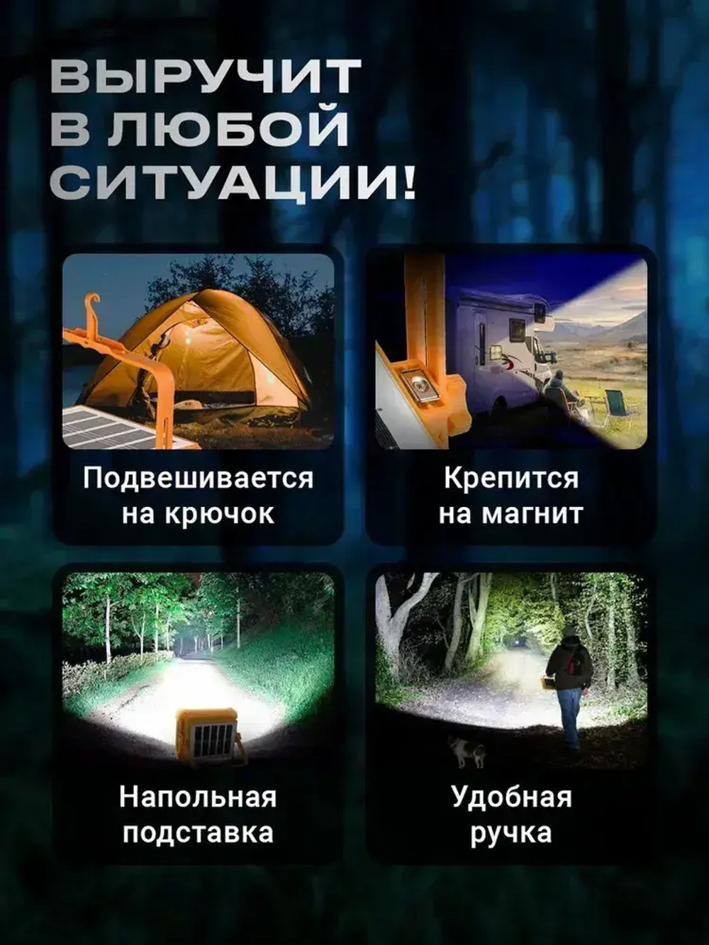 Солнечный фонарь для кемпинга, портативный перезаряжаемый светодиодный уличный прожектор, аккумулятор емкостью 12000 мАч, 5 режимов освещения