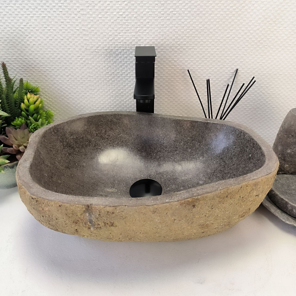 Раковина из речного камня RS-63519 (45*33*15) 0122