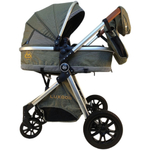 Коляска-трансформер с автолюлькой 3в1 LUXMOM V9 оливковый