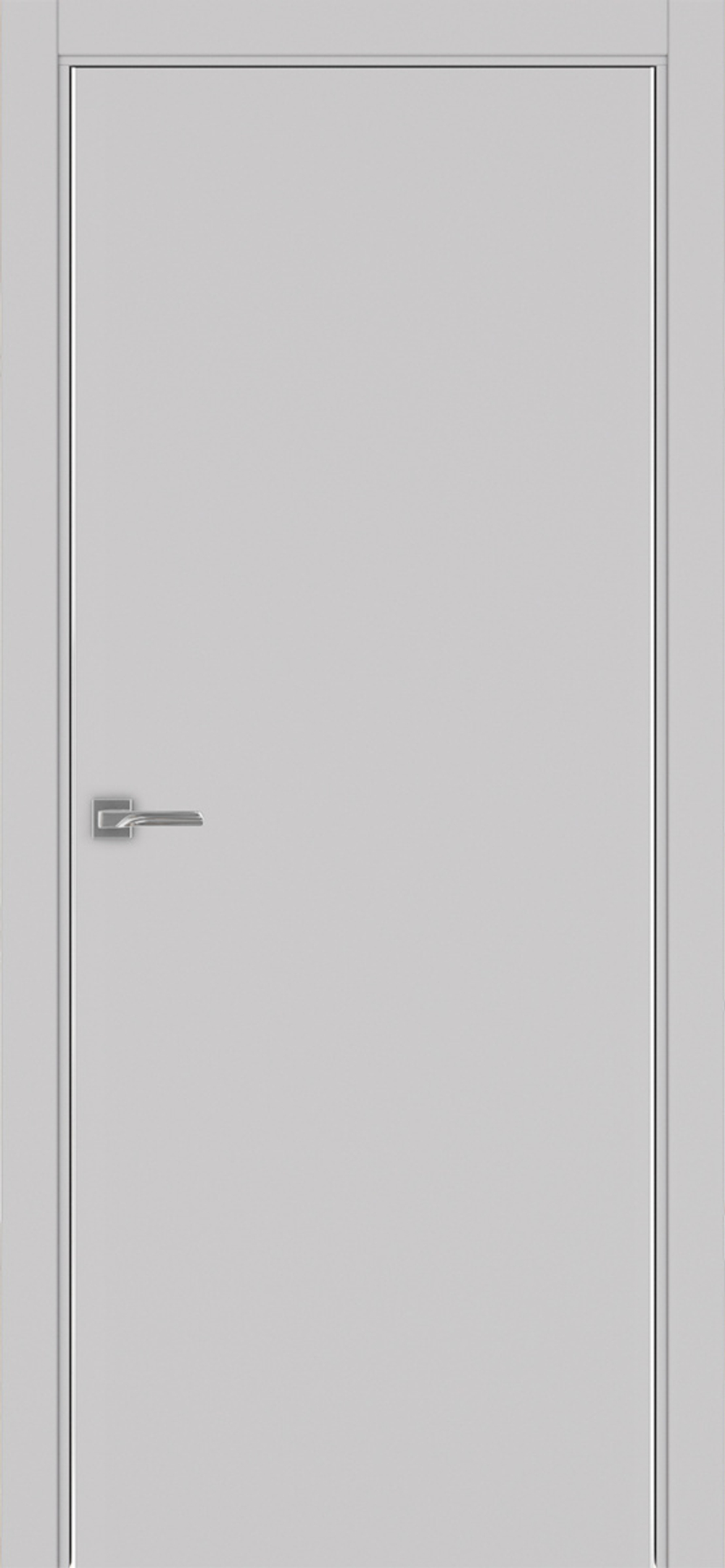 Межкомнатная дверь Optima Porte НЕАПОЛЬ 201 Алюминиевая кромка SC (матовое серебро) с 2-х сторон