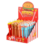 Ручка шариковая, автоматическая, Basir, синие чернила, серия "ФАСТ ФУД", с массажёром на корпусе, 36 шт