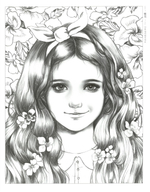 Poetry and girl. Coloring book