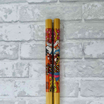 Палочки для еды дерево Японские рисунки пара в ассортименте