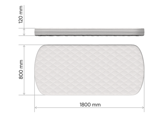 Матрас для кровати KIDI soft латекс/eco-foam 12 см (80*180 см)