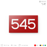 Номер на дверь 545, табличка на дверь для офиса, квартиры, кабинета, аудитории, склада, красная 120х70 мм, Айдентика Технолоджи
