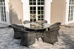 "Эспрессо–150 R" обеденная группа плетеная, цвет графит