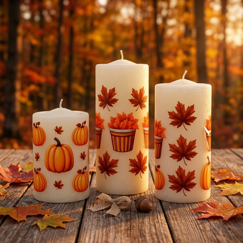 Трансфер переводной - декаль для свечей и гипса осень 006 А5