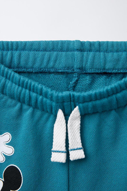 ZARA ШОРТЫ ИЗ МЯГКОЙ ТКАНИ С ПРИНТОМ MICKEY MOUSE © DISNEY, СВЕТЛО-НЕФТЯНОЙ