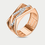 Кольцо для женщин из розового золота 585 пробы с фианитом (арт. 10-10101-1552)
