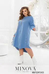 Платье 2435-голубой Minova