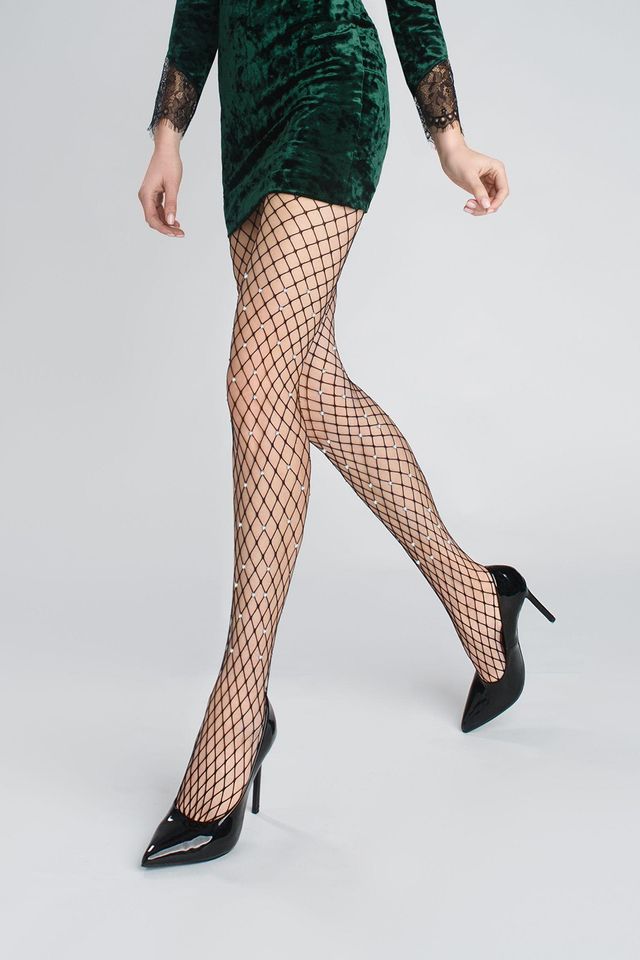 Черные колготки в сетку Casting Jets