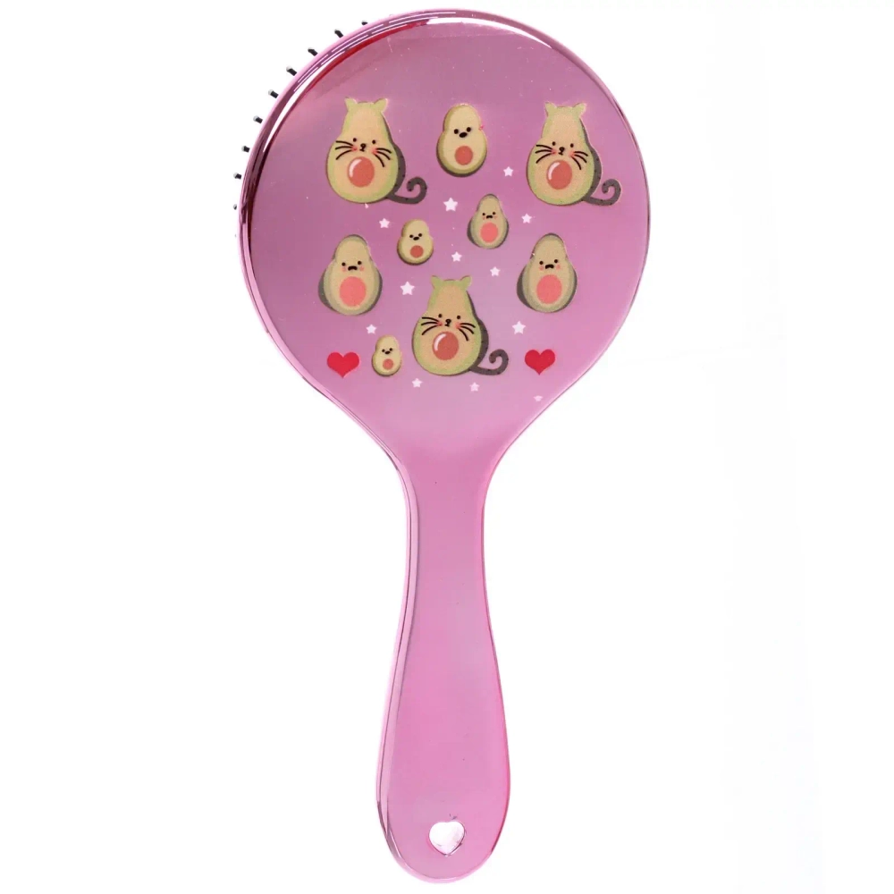 Расческа массажная зеркальная «Animals», котоавокадики, микс 4 цвета, 10*22 см (блистер Ultramarine)