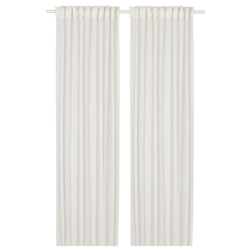IKEA HÄLLEBRÄCKA  (ИКЕА ХÄЛЛЕБРÄСКА)  -  Шторы, 2 шт, на ленте/белые, 145x300 см