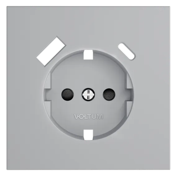 Накладка для розетки с заземлением и защитными шторками, с USB A+C, S70 (серый) vls001016