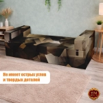 Бескаркасный диван кровать раскладной с подлокотниками "Бронзовый поток"