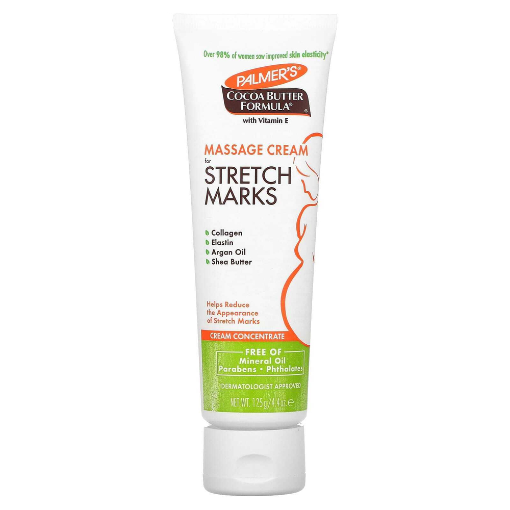 Palmer's, Cocoa Butter Formula®, с витамином E, массажный крем для против растяжек, 125 г (4,4 унции)