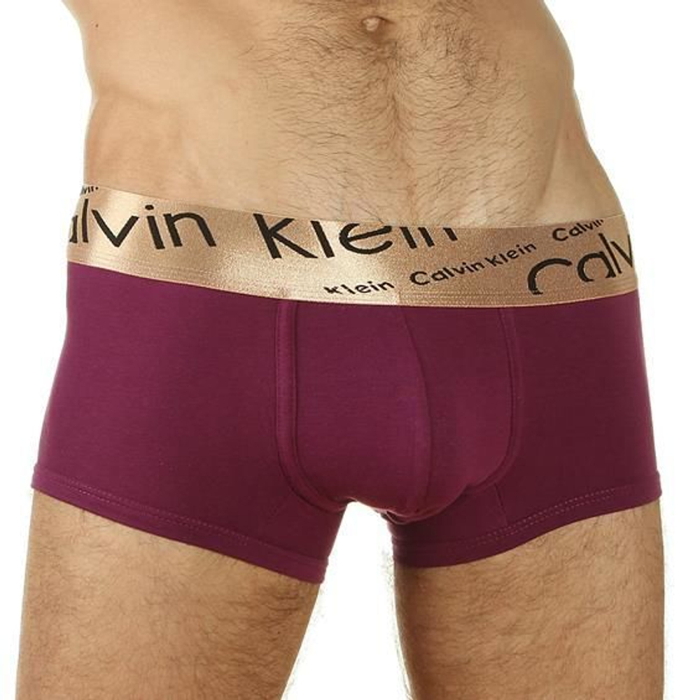 Мужские трусы боксеры фиолетовые с косой резинкой Calvin Klein Bronze Boxer