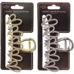 Заколка-краб для волос «PORTOFINO», сердечки, цвет золото и хром, 11,5*5,5см