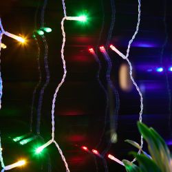 ULD-C3020-264-TTK MULTI IP44 Занавес светодиодный с эффектом мерцания. 3х2м. 264 светодиода. Разноцветный свет. Провод прозрачный. TM Uniel