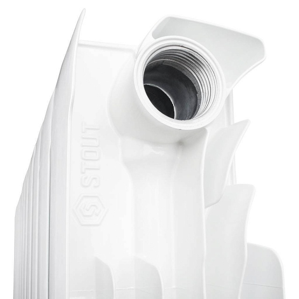 Радиатор биметаллический STOUT Space 500 - 14 секций (подключение боковое, цвет белый)