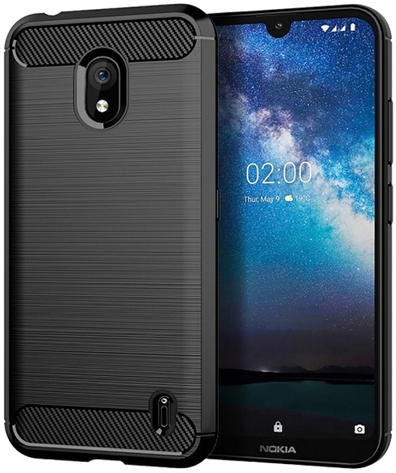 Чехол на Nokia 2.2 цвет Black (черный), серия Carbon от Caseport