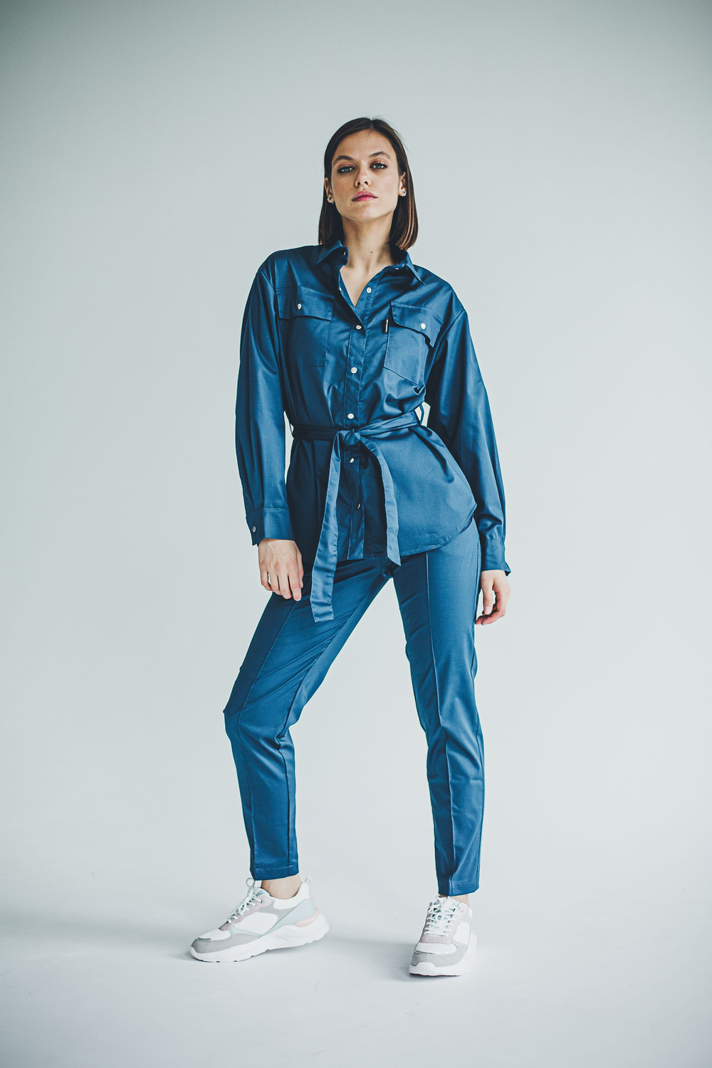 Блуза женская м296 toray стретч opal blue