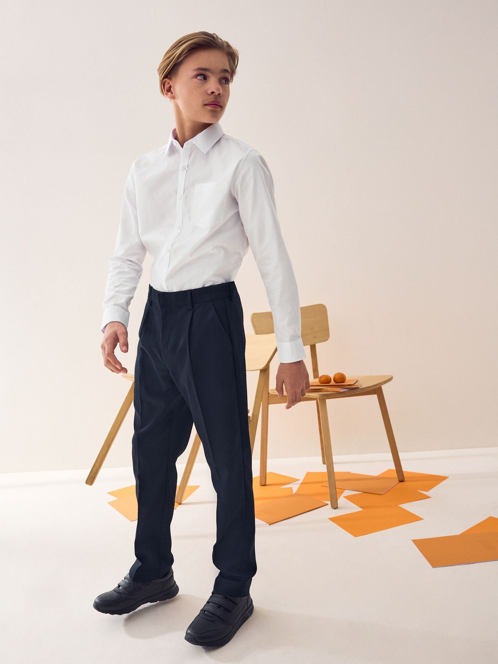 Брюки школьные для мальчика Next 455-936, Темно-синий