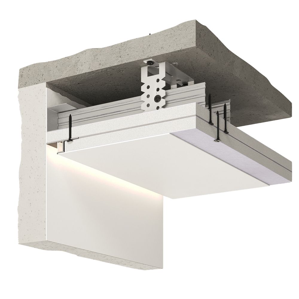Теневой профиль универсальный анодированный черный, 2000x45x14,5 мм