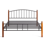 Кровать AT-915 дерево гевея/металл, 160х200см, красный дуб/черный