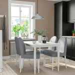 Стол и 4 стула - DANDERYD / DANDERYD IKEA/ ДАНДЕРИД ИКЕА, 130х80х75 см, белый/серый