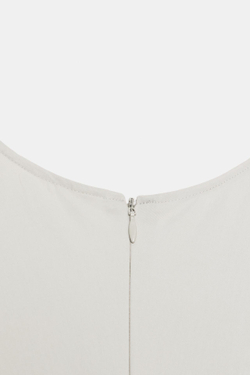 ZARA ПЛАТЬЕ ИЗ ПОПЛИНА СО СКЛАДКАМИ — ZW COLLECTION, СВЕТЛО-СЕРЫЙ