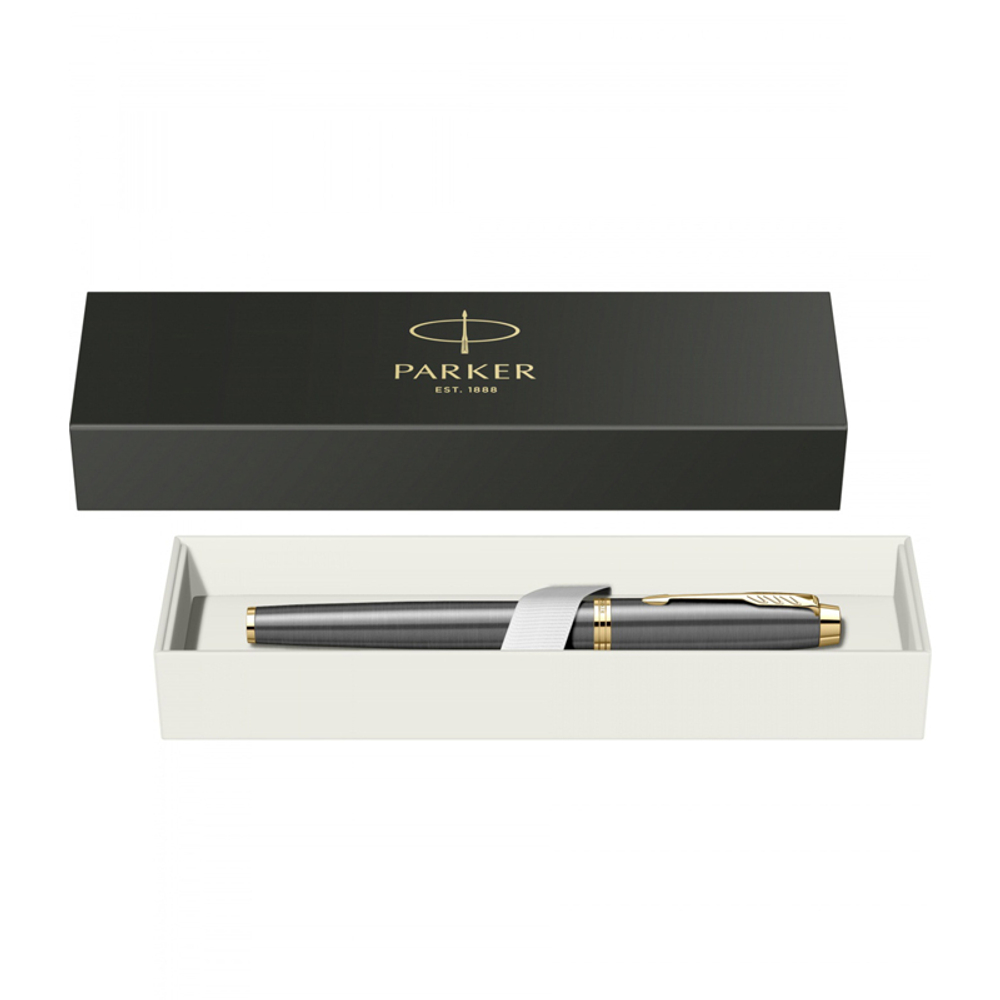 Ручка роллер Parker IM Premium Grey Core GT (2213778) F черн. черн. подар.кор.