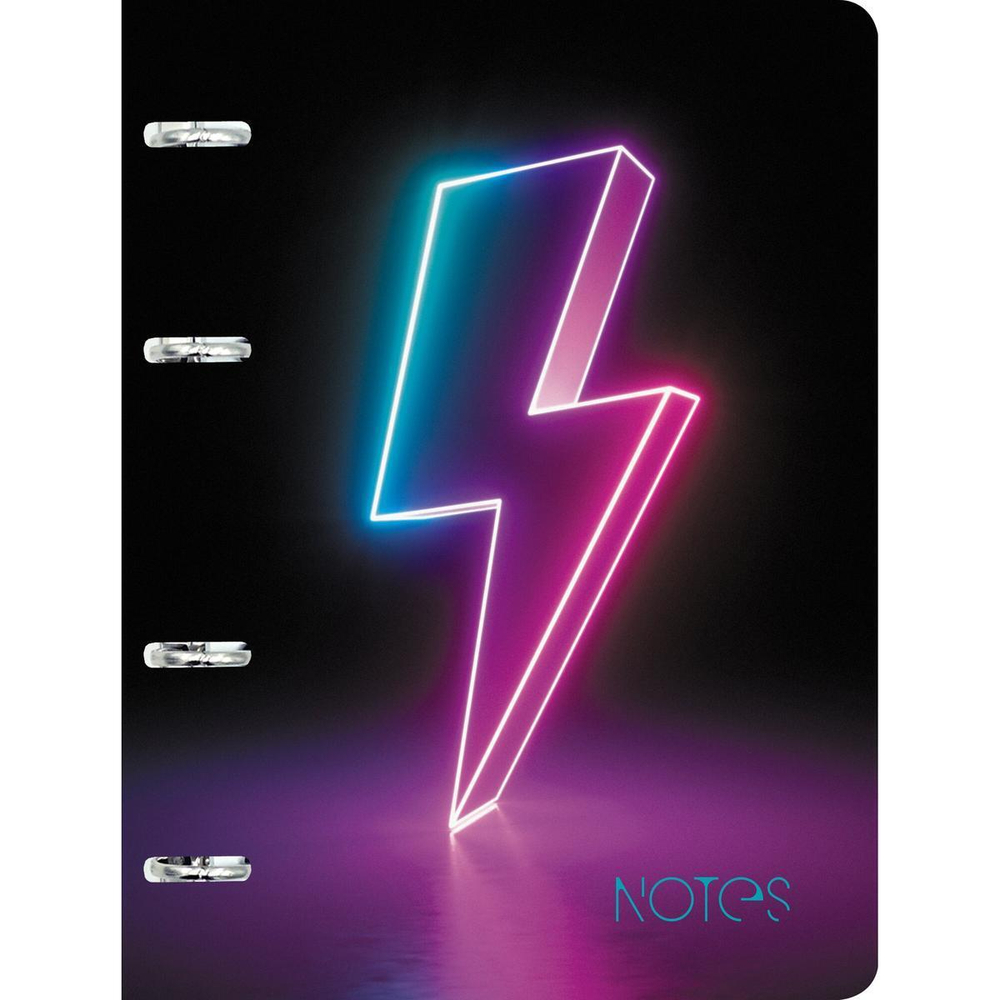 Тетрадь А5 80л. клет. на кольцах "Neon style" (Эксмо)