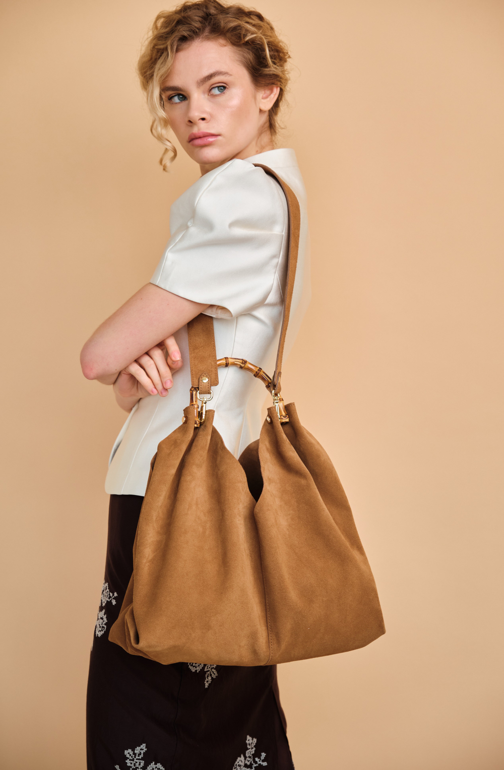 Замшевая сумка Bamboo DBR 30990 светло-коричневый