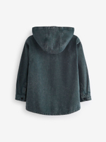 Рубашка с капюшоном джинсовая для мальчика Next K83-516, Темно-серый