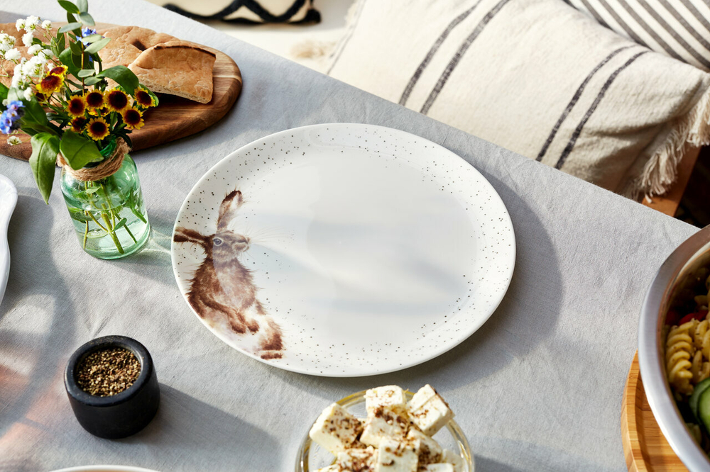 Royal Worcester - Wrendale Designs Обеденная тарелка с кроликом, 27 см / артикул   WNOU4077-XB  / GTIN 749151683129