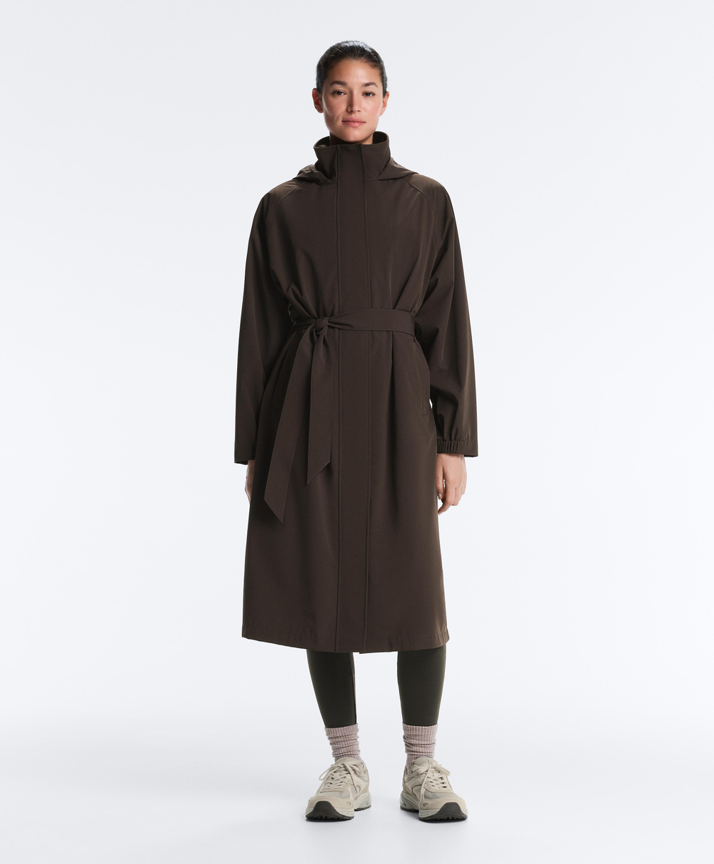 Oysho Ультралегкий плащ с водонепроницаемостью 10 000 мм, коричневый