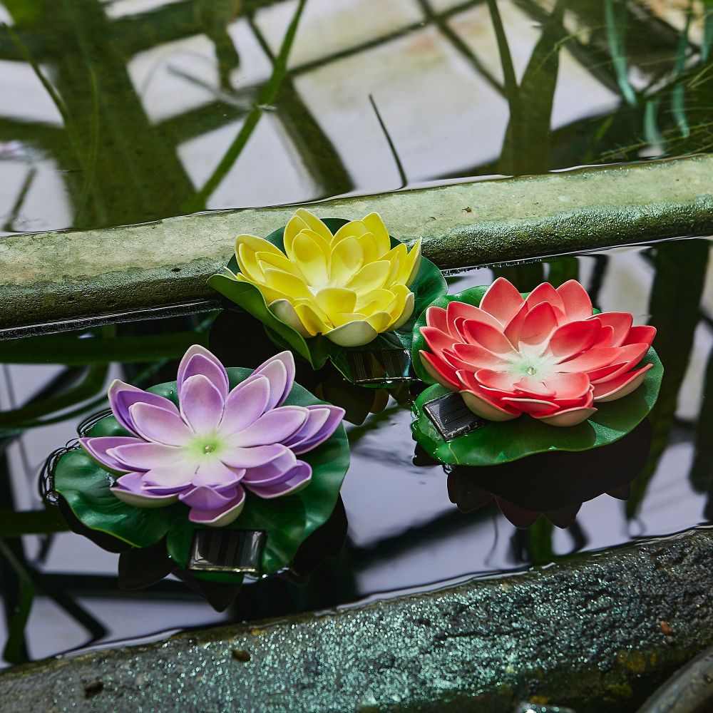 USL-S-827-PT060 YELLOW WATERLILY Садовый светильник на солнечной батарее Желтая кувшинка. Плавающий. 1 светодиода. Теплый белый свет. 1xААA Ni-Mh аккумулятор в-к. IP44. TM Uniel