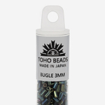 Японский бисер TOHO Bugle (стеклярус) 3mm (№84), металлизированный, непрозрачный глянцевый