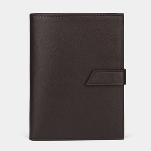 Обложка для паспорта и автодокументов Cannes Easy из натуральной кожи теленка, темно-коричневого цвета