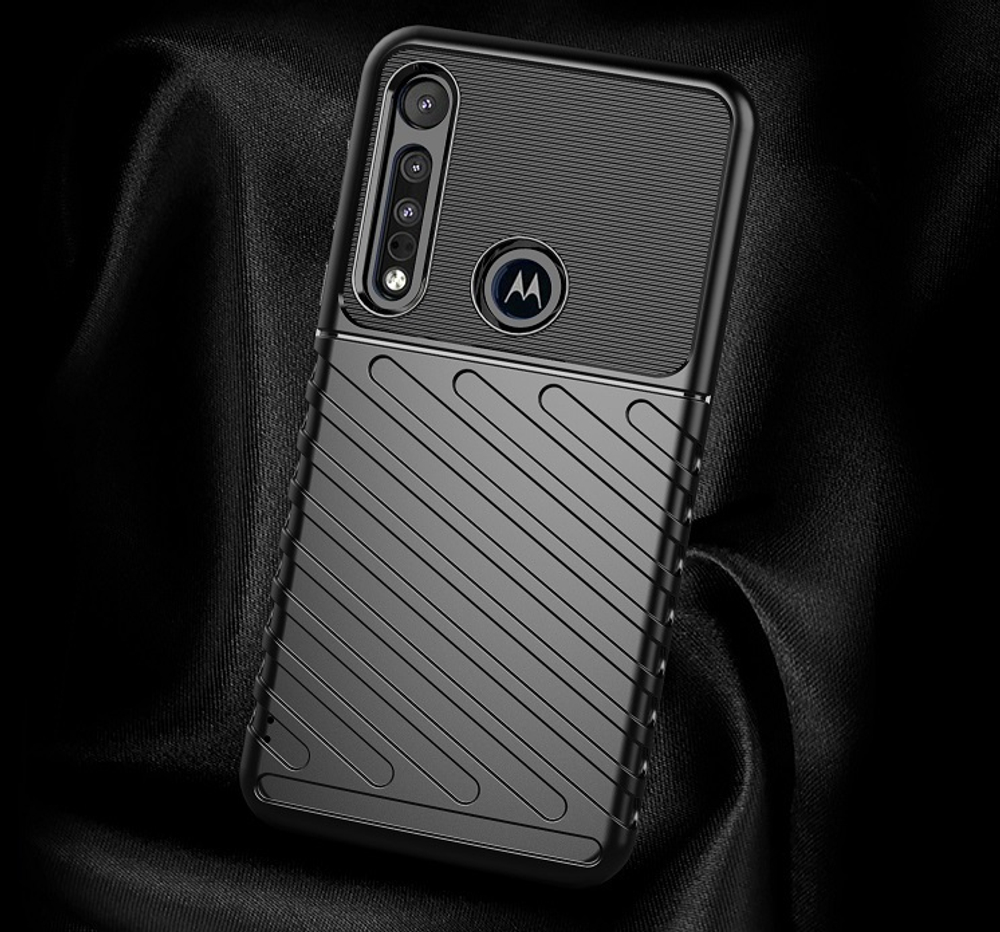 Чехол для Motorola Moto G8 plus цвет Black (черный), серия Onyx от Caseport