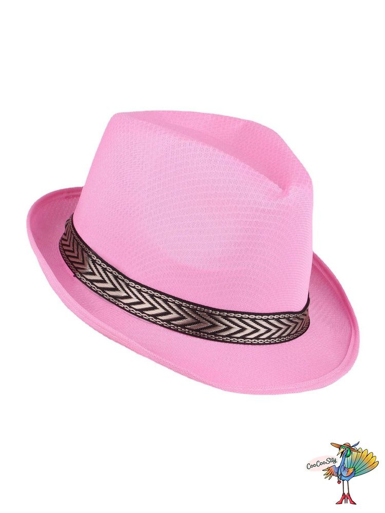 шляпа Стиляга, цвет розовый, ог 58 см