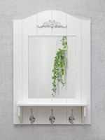 Зеркало настенное с полкой в белой раме "Прованс"