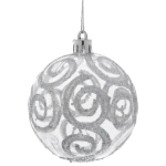 Новогодние шары 7см (набор 3шт) «Зимние узоры», серебро