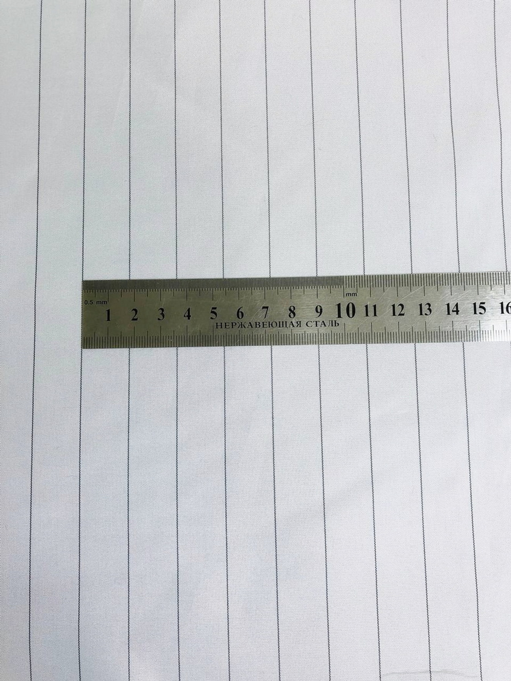 Подклад полиэстер, белый, полоска серая широкая, жаккард FC